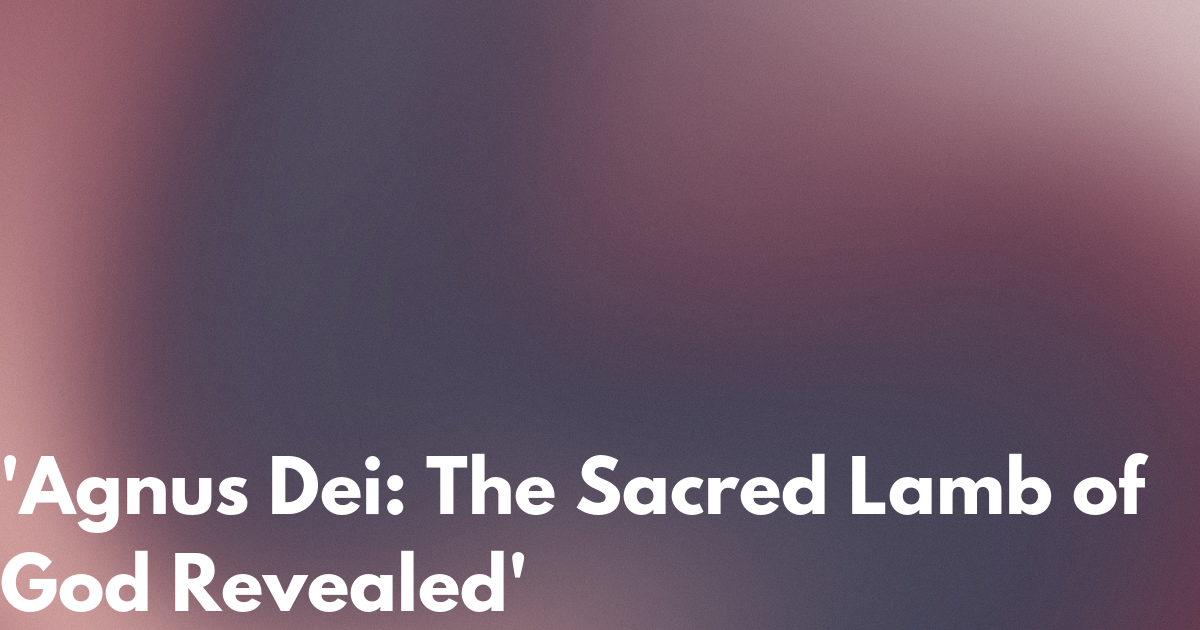 Agnus Dei Of God Mika Sadahiro Scan Vf biblebasedliving.com